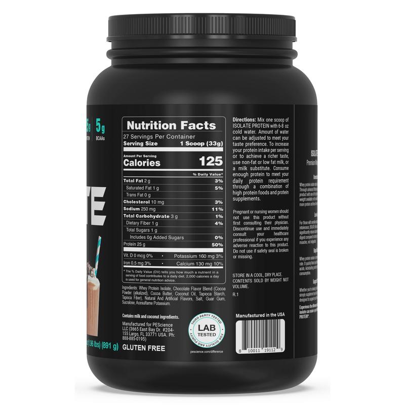 PEScience ISOLATE Protein Nutrition Supplement - NEW! Our 100% whey protein isolate is the perfect choice for those with dairy sensitivities.