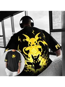 Pok É Mon Men's and Women's T-shirt NewSummer New Anime Pikachu Printed Hip Hop Fashion Casual Loose Y2K Top