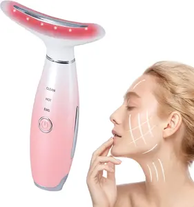 GlowTech Facial Massager, Neck And Face Firming Device, Face Lift, Anti-Aging LED Phototherapy, EMS Facial Care Device, Reduce Neck Lines, Skin Rejuvenation
