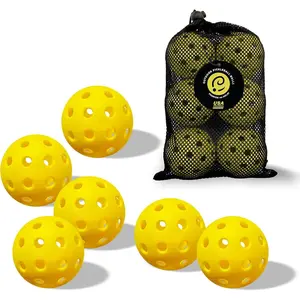 6-Pack  Pickleball Balls - USAP Approved, 40 Holes Outdoor/Indoor Pickle Balls with Bag, Perfectly Balanced, High Bounce True Flight, Pickle Ball for Tournament Play