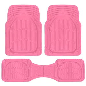 Carbella Heavy Duty Rubber Car Floor Mats - Front & Rear Universal Trim-to-Fit Protector Deep Dish Floor Mats