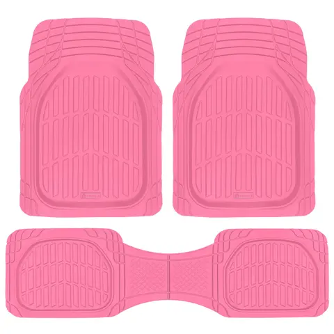 Carbella Heavy Duty Rubber Front & Rear Set Floor Mats - Universal Trim-to-Fit, Deep-Ditch Cover, Automotive Floor Mats, Car Interior Accessories, Truck Accessories with Manufacturer Warranty