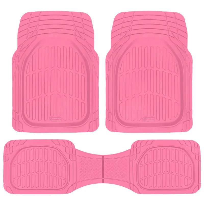 Carbella Heavy Duty Rubber Front & Rear Set Floor Mats - Universal Trim-to-Fit, Deep-Ditch Cover, Automotive Floor Mats, Car Interior Accessories, Truck Accessories with Manufacturer Warranty