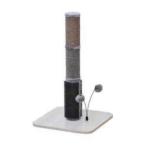 Modern Urbane Grey Multi-Activity Cat Scratching Post Tall Sisal indoor large