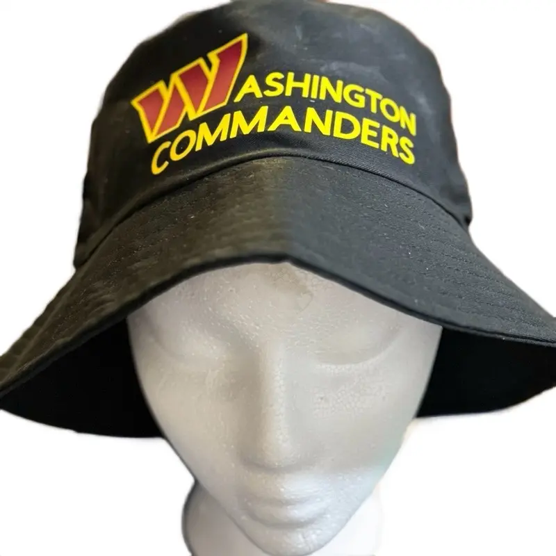 Washington Commanders Custom Made Bucket Hat, One Size Fits Most, Black Color, Ideal for Sports and Outdoor Activities