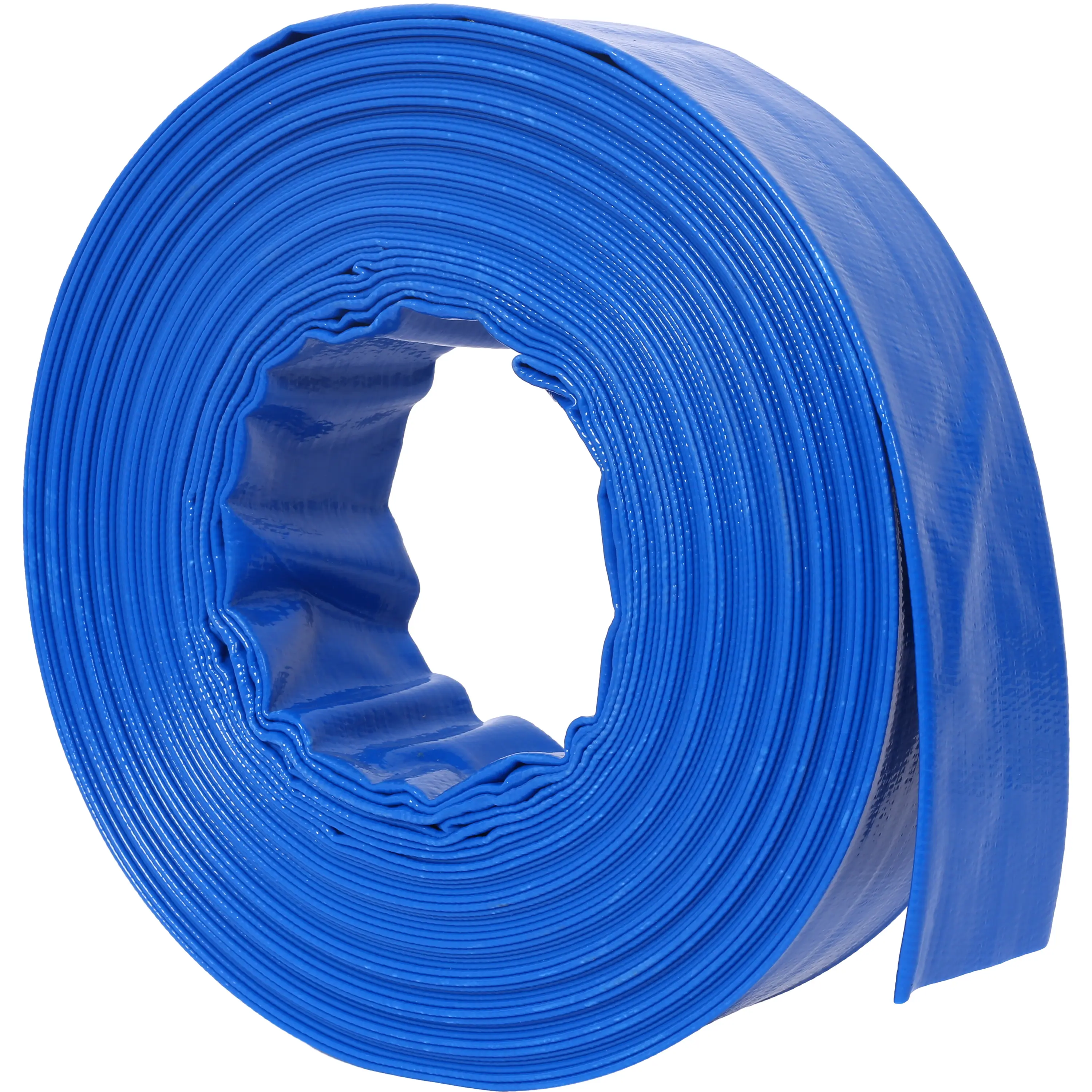 2 Inch x 100FT Pool Backwash Hose Heavy Duty PVC Lay Flat Drain Hose Swimming Pool Filter Cleaning Hose Outdoor Water Discharge Hose with Metal Clamps