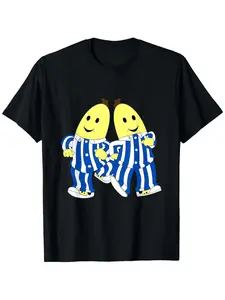 Humorous Bananas in Pajamas Graphic T Shirt Crafted from Soft Breathable Cotton Perfect Casual Wear Suitable Christmas and New Year Gift