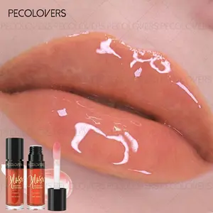 1Pc High-Shine Glossy Lip Oil - Moisturizing Lip Care, Long-Lasting Glow For Daily Makeup, Clear And Pink, Lip Cosmetic, Mirror Gloss, Lip Gloss Stick