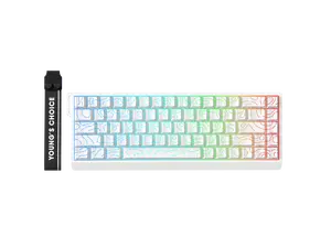 MCHOSE ACE 68 60% Mechanical Gaming Keyboard Wired Rapid Trigger Hall Effect Keyboard Magnetic Switch Hyper-Fast 8000Hz Adjustable Actuation, Hot Swap, RGB PC MAC Laptop (White Topographic/Ice Rhino)