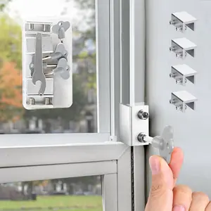 Window Locks, 4 Sets Sliding Window Locks with Key, Window Locks for Up and Down Windows, Easy to Install Vertical & Horizontal Window Security Locks
