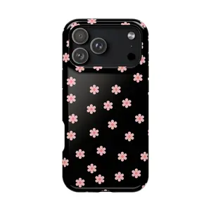 Cute Pink Floral Pattern Phone Case for iPhone 11 12 13 14 15 16 17 Pro Max Samsung S24 Ultra, Aesthetic Y2K Protective Shockproof Cover