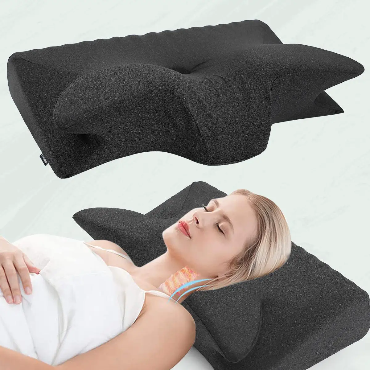 Multifunctional Neck Pillow, 1 Count Cloud-like Softness Elegant Design Pillow with Machine Washable Pillowcase, Suitable for All Seasons
