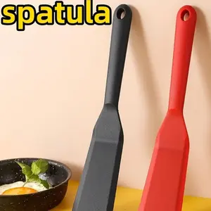Silicone Crepe Pancake Spatula, Long Thin Spoon for Easy Flipping, or Kitchen Cooking Tool, Ideal Gift for Holidays