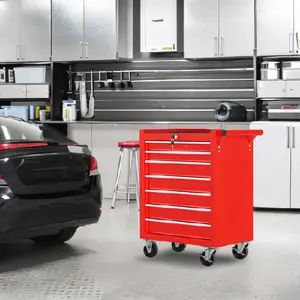 Aobtkel®Rolling Tool Chest with 7-Drawer Tool Box with Wheels Multifunctional Tool Cart Mechanic Tool Storage Cabinet for Garage, Warehouse, Workshop, Repair Shop#Summervibes