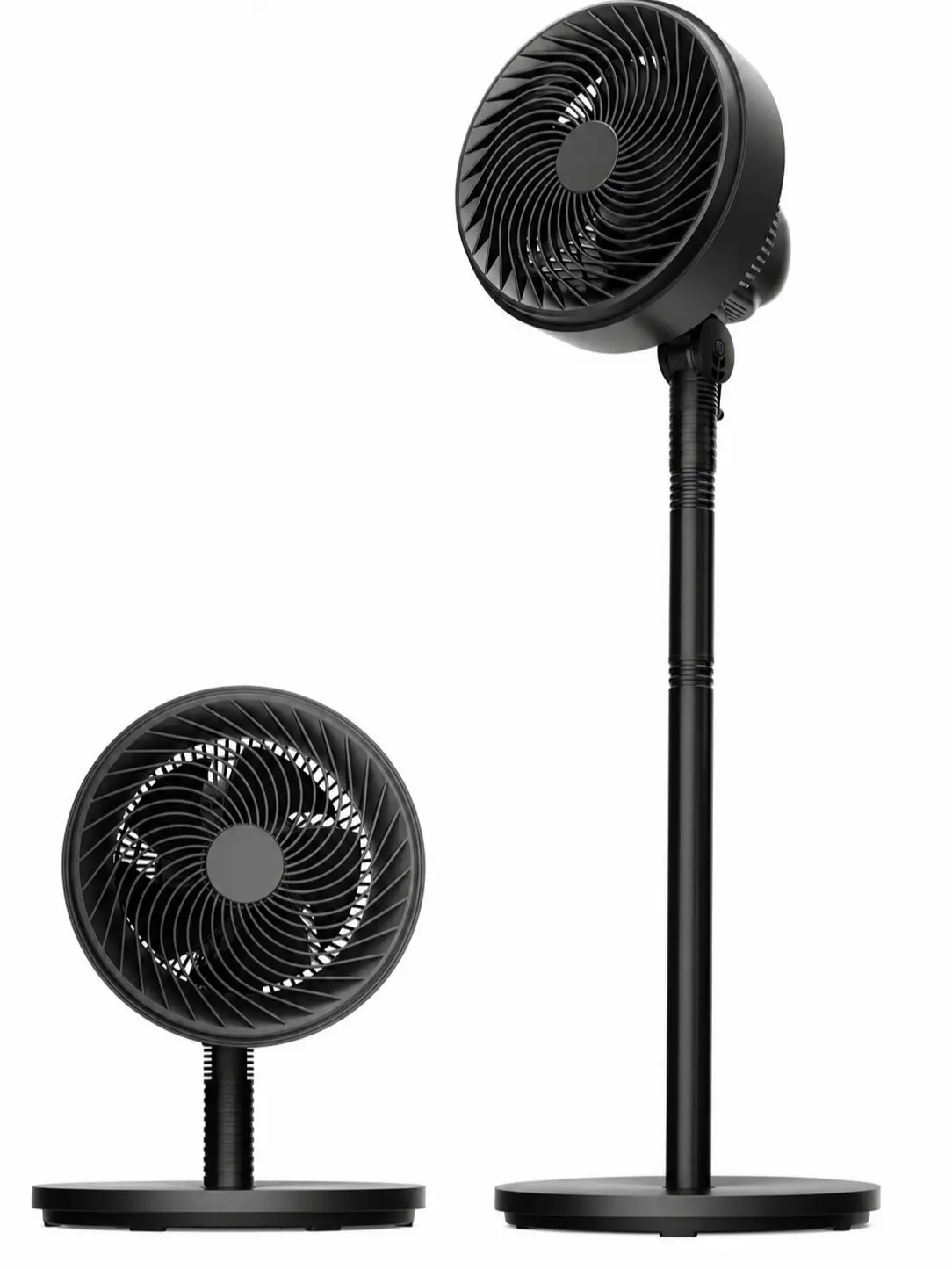7-Inch Pedestal Air Circulator, Oscillation Fan, 3 Speeds, Adjustable Height (Tabletop/Standing Fan), 75°+90° Oscillation, 5-Blade Quiet Pedestal Fan for Bedroom, Office, Home