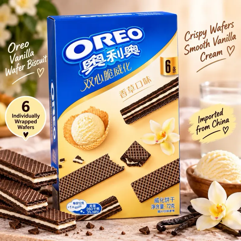 Oreo crispy Wafer smooth Vanilla cream Flavor