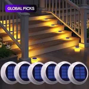 Solar Powered Step Lights Waterproof IP68, Anti pressure 5 tons White LED Deck Lights, battery 1000mAh work more than 20h, Flat Solar Ground Disc Lights for Outdoor Pathway Lighting, Driveway Patio Solar Garden Lights Outdoor Step Lamps #GLOBAL PICKS