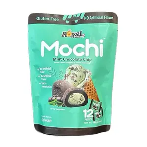 Royal Family Mochi Mint Chocolate Chip Flavor 180g - Rice Cake with Mint Chocolate Filling - Sweet Vegan Snack Dessert - Gluten-Free & No Artificial Flavors
