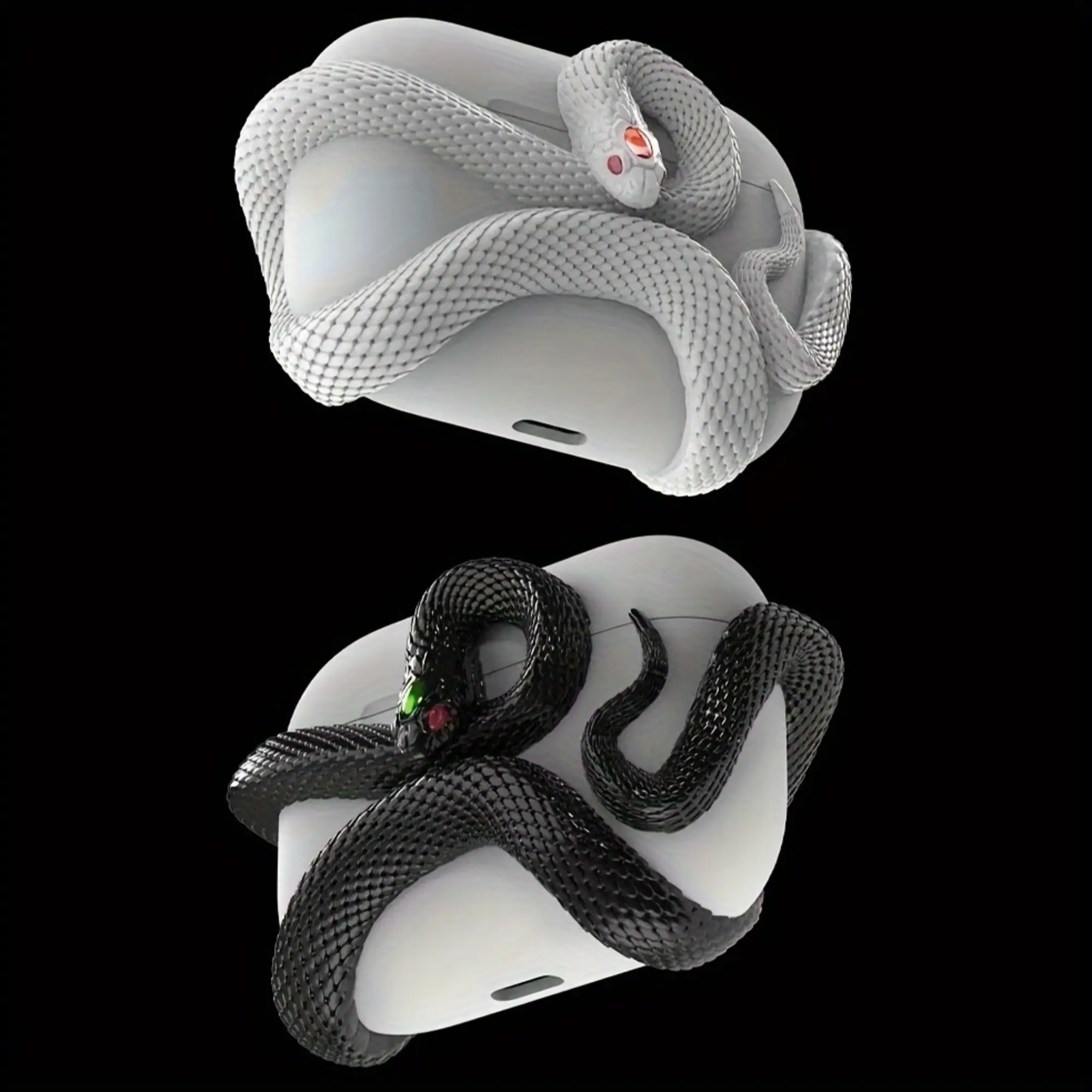 2026Spooky Snake Wireless Earphone for Airpods 4Or3 And for Airpods Pro1Or2 And 2Typ-C Case - Resin Protective Cover with Early Halloween Design - Unique Gift Idea for Music Lovers
