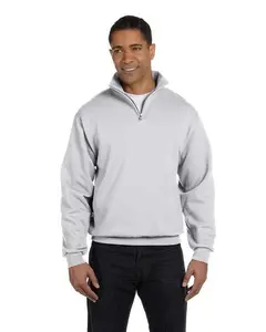 Jerzees 995M NuBlend Quarter-Zip Sweatshirt - Ribbed Cadet Collar, Smooth Zipper, Casual Wear, Long Sleeve, Plain Design, Canvas Cotton Fleece Menswear Stylish