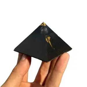Small Black Sun Giza Orgonite Pyramid – 8-Sided EMF Shield & Grounding Tool
