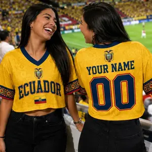 Custom Ecuador Soccer Jersey, Personalized Name Number Football Shirt Fan Apparel Gift For Him Her Match Day Wears, Soccer Matching