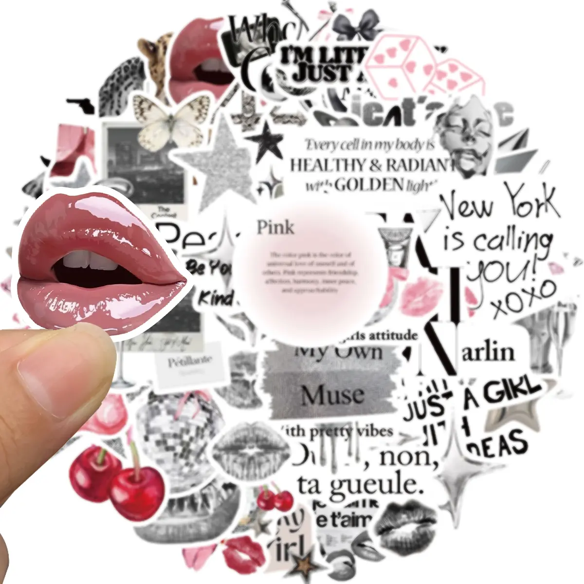 Trendy Vintage Aesthetic Stickers, 50pcs Silver Color Retro Waterproof Vinyl Stickers for Water Bottles, Laptops, Scrapbooks, Phones