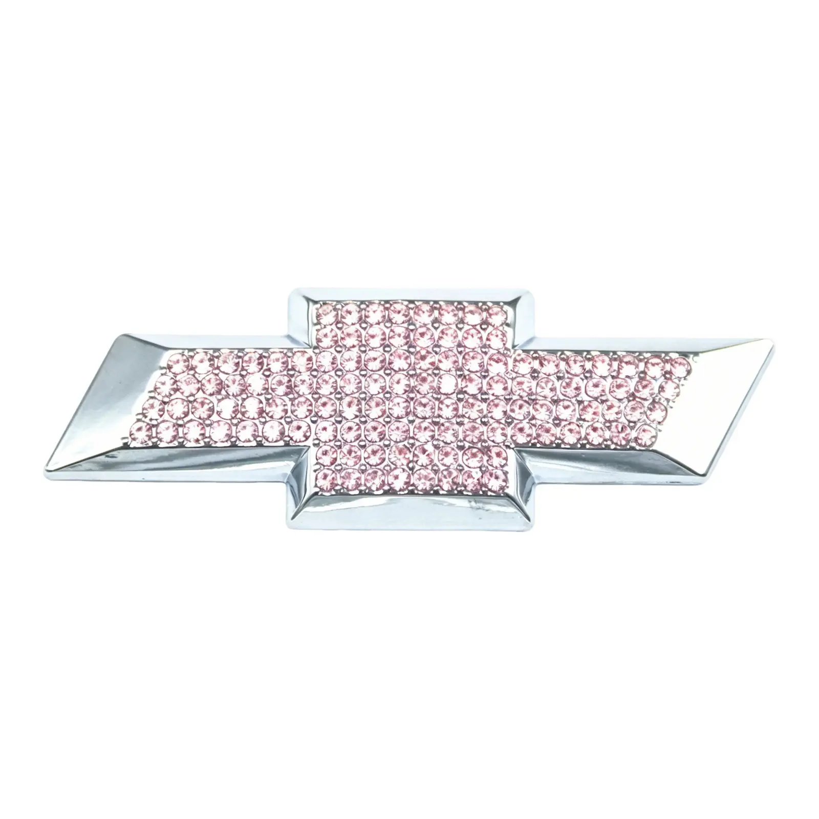 Pink Rhinestone Car Emblem Accessory Compatible with Chevrolet, Decorative Bowtie Interior Trim for Chevy Models