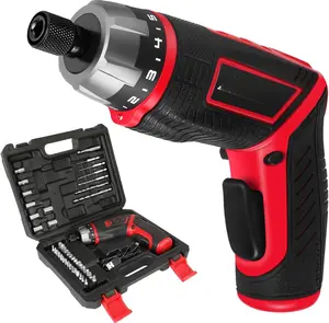 Electric  Set Rechargeable 4V Cordless  Kit with 44 count Accessories, 5.65Nm Screw , 5+1 Torque Setting, 2 Position Handle with LED Light