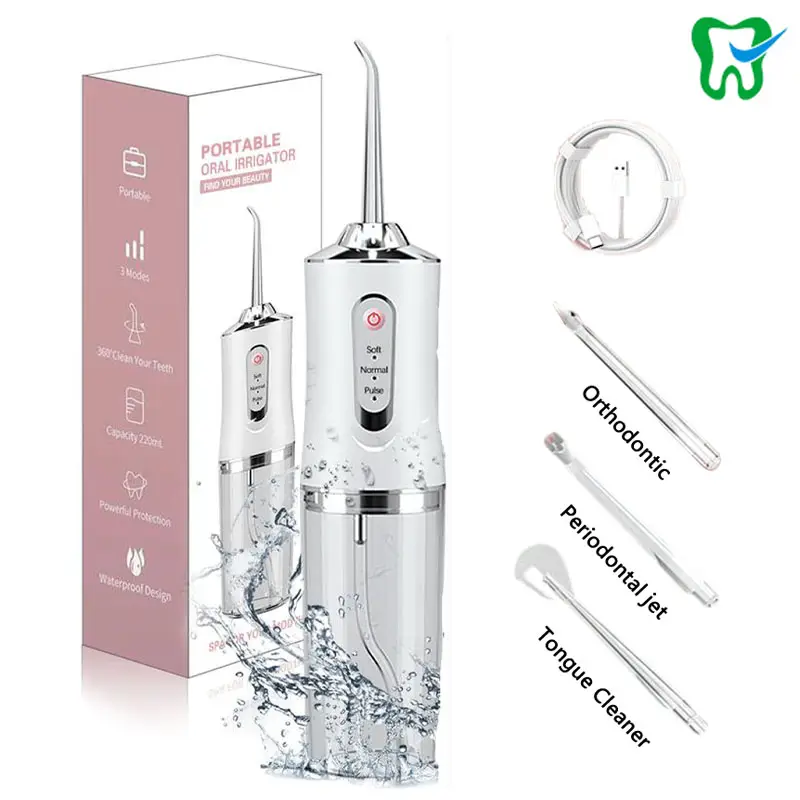 4 In 1 Water Flosser For Teeth Cordless Water Flossers Oral Irrigator With DIY Mode 4 Jet Tips Tooth Flosser Portable And Rechargeable For Home Trave