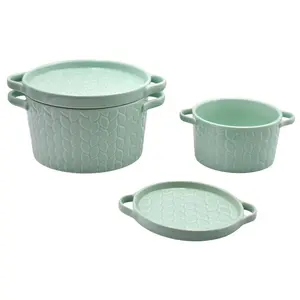 Temp-tations Carved Willow Set of (2) Bakers w/ Deep Dish Lid-Its