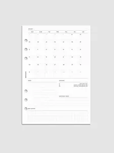 2027 Dated Monthly Admin Planner Inserts | Sunday Start