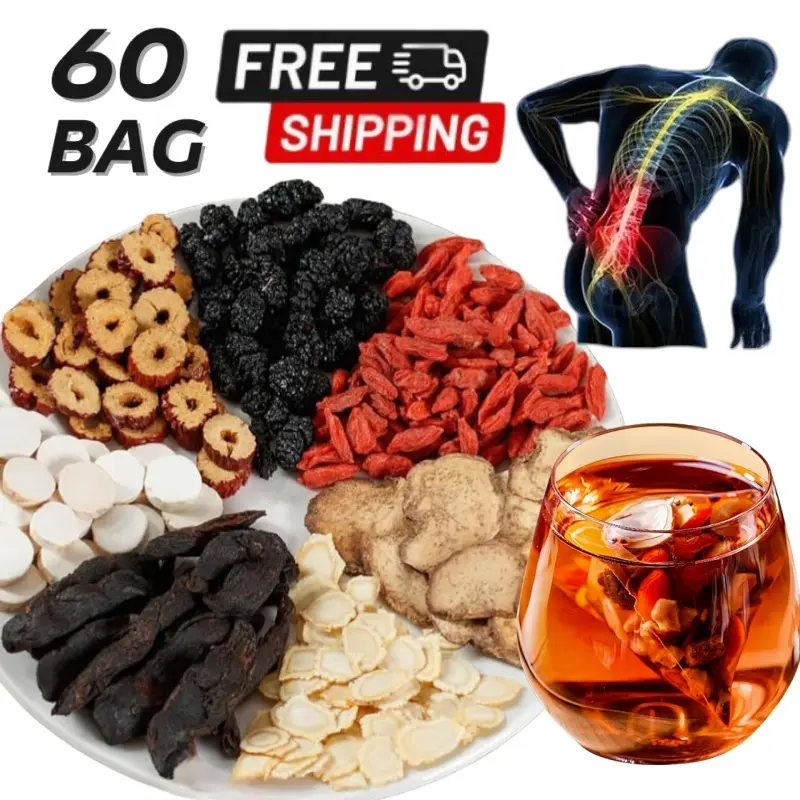 60Bag Kidney Tea Formula Ginseng Five Treasure Tea Combination Scented Tea, Red Date Wolfberry Tea Health Tea Herbal Formula, Organic Gift for Mom & Men Natural Beverage
