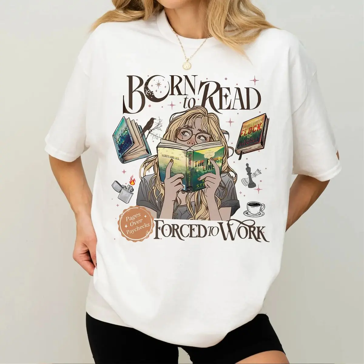 Cozy Bookish Sweatshirt, Bookish Gift For Her,Born To Read Ravenho0d Forced To Work Shirt, Ravenho0d Series Sweatshirt, Unisex Sweater Pullover Tee