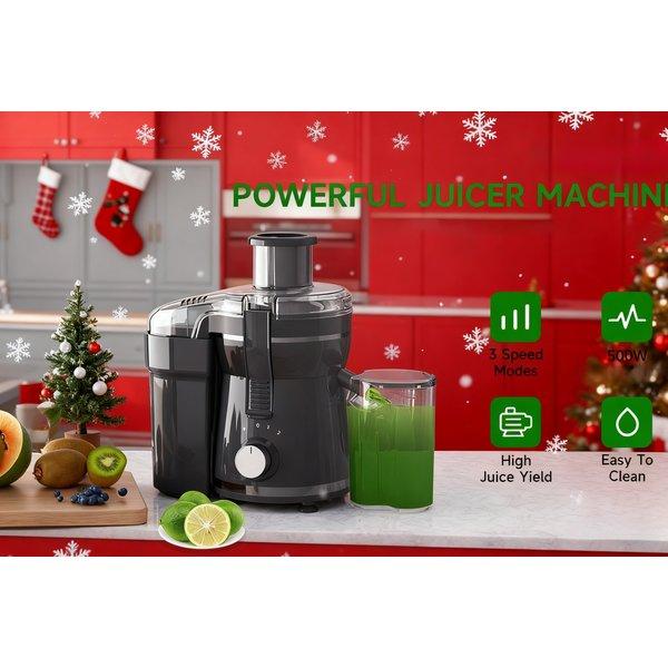 500W Centrifugal Juicer Machine – 3 Inch Wide Feed Chute for Whole Fruits & Vegetables, Dual Speed, Easy Clean Stainless Steel Juicer, High Juice Yield