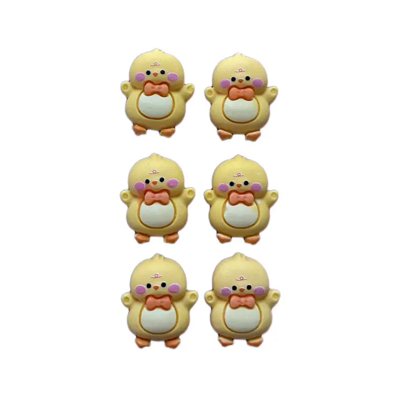 Set of Six Duck Charms Kawaii Slime Charms Resin Cabochon Junk Charm