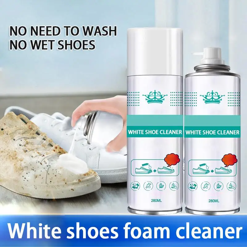 Nuokaiqi White Shoe Cleaner 280ml Premium Dual-Sided Sponges No Water Needed for Sneakers & Tennis Shoes Gentle Rub Design Cleaner Kit Footwear Bedroo