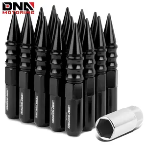 JDM Aluminum Spiked Lug Nuts+Adapter 20Pcs/Set M12X1.5 20mm OD/123mm Tall