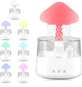 Rain Cloud Humidifier Water Drip, 2 in 1 Rain Cloud Diffuser, 7 Colors Rain Drop Humidifier, Mushroom Aromatherapy Essential Oil Diffuser for Bedroom and...