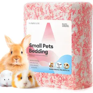 BUCATSTATE Guinea Pig Bedding 70L, 99% Dust-Free and Odor Control Hamster Bedding, Natural Paper Rabbit Bedding for Rat Syrian Dwarf Hamsters Gerbils (Pink)