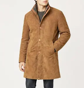 Men's Longmire Sheriff Walt Robert Taylor Brown Suede Leather Coat - Minimalist Menswear Plain Layer Aesthetic Jacket for Men
