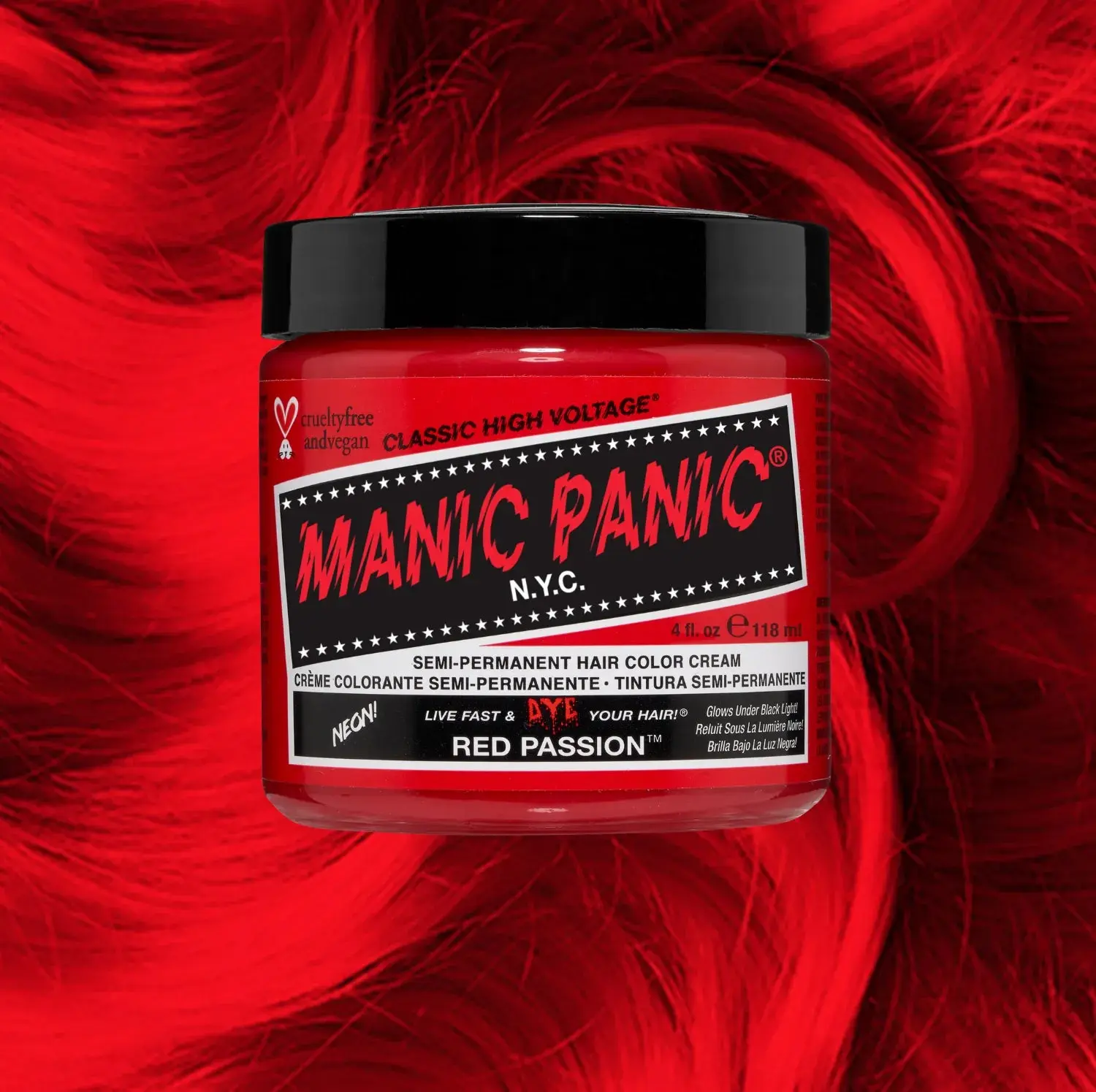 Red Passion™ - Classic High Voltage® Maraschino Cherry Red Semi-Permanent Hair Dye