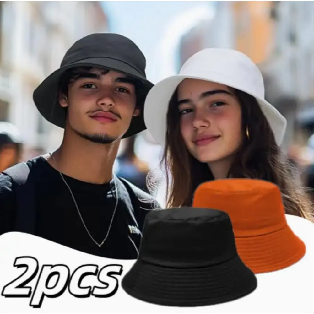 2pcs Unisex Bucket Hats for Large, Adjustable, Lightweight & Packable Fisherman Hats for Men and Women, Perfect for Beach, Camping, Fishing, and Outdoor Activities, Fishing Hat