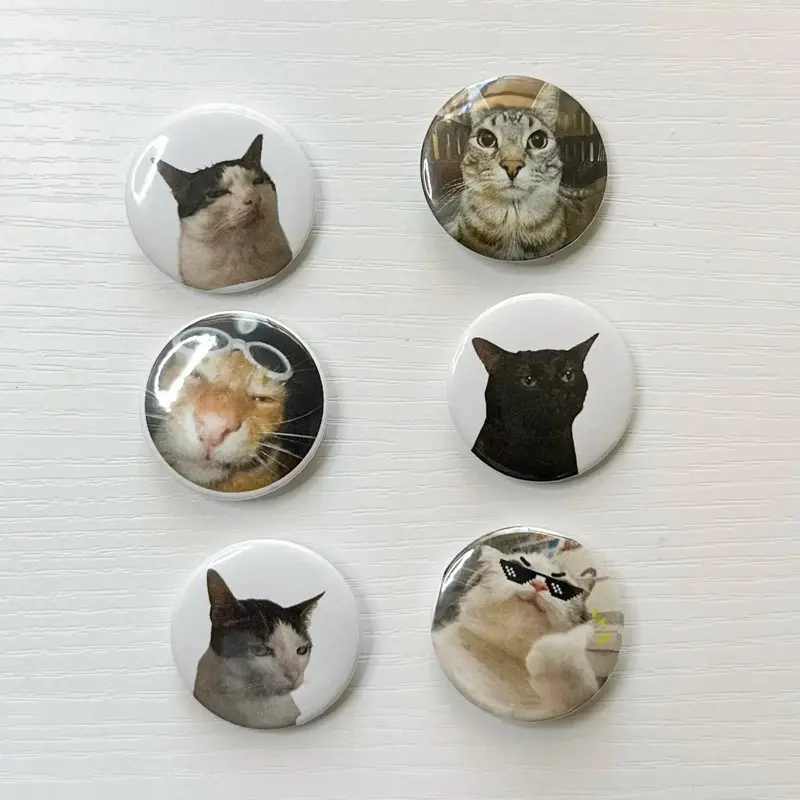 Cat Meme Funny Handmade (1pc) 1.25 in Pin Button Badge - Fashion Accessory, Shirt/Tie Pin Back Accent
