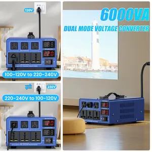 6000W(peak power)/4000W Bidirectional Voltage Converter Transformer 110V-220V Step Up/Down with Dual Circuit Breakers, US Power Cord Compact Design for Home/Commercial Use, Multi-Country Support, Electrical Adapter, Functional Electronics, Clearly Labeled