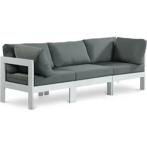 Nizuc - Outdoor Patio 3 Seat Modular Sofa With White Frame