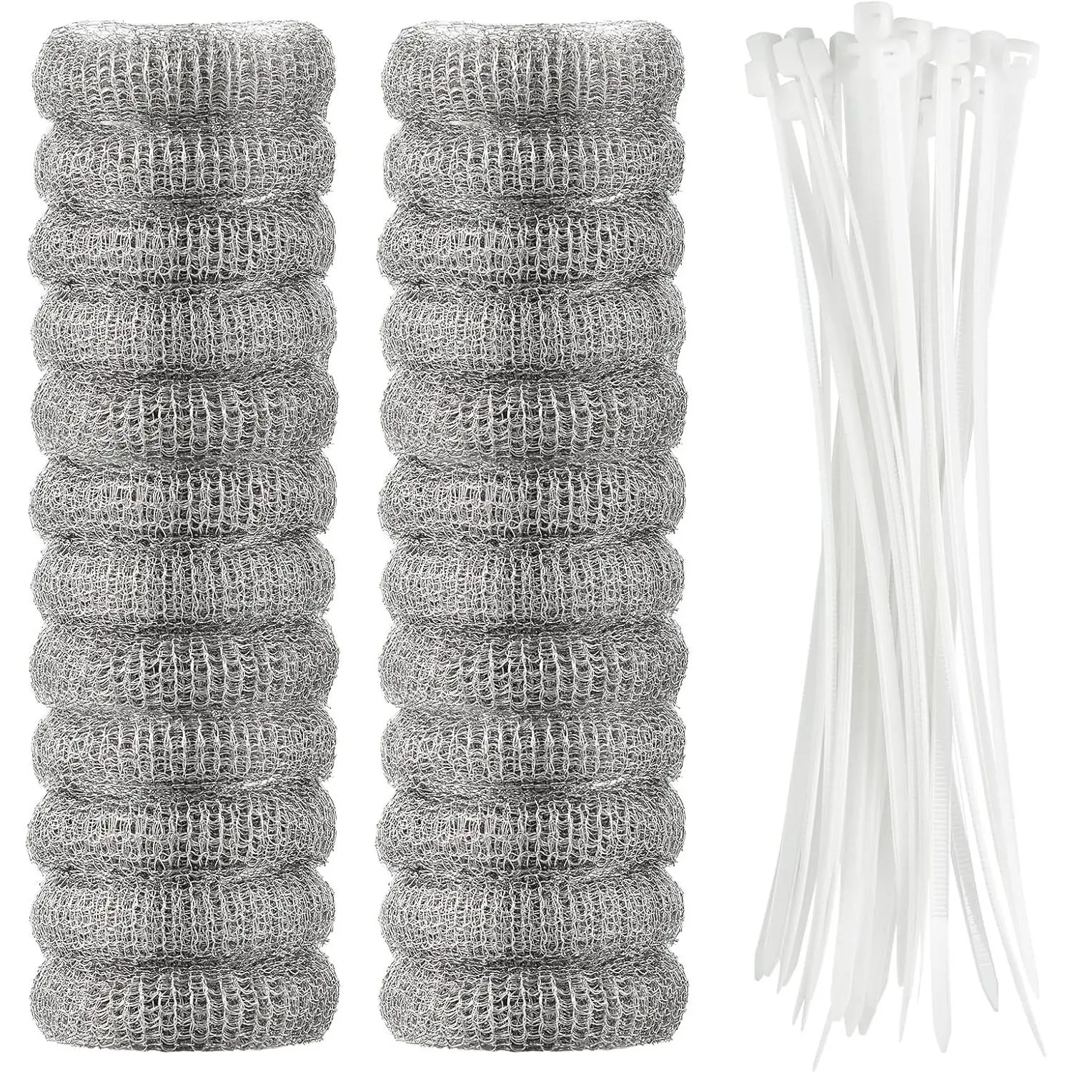 24 count Lint  Washing Machine Stainless Steel Lint Snare  Laundry Mesh Washer Hose Filter with 24 count  Ties
