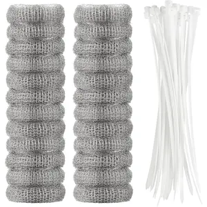 24 count Lint  Washing Machine Stainless Steel Lint Snare  Laundry Mesh Washer Hose Filter with 24 count  Ties