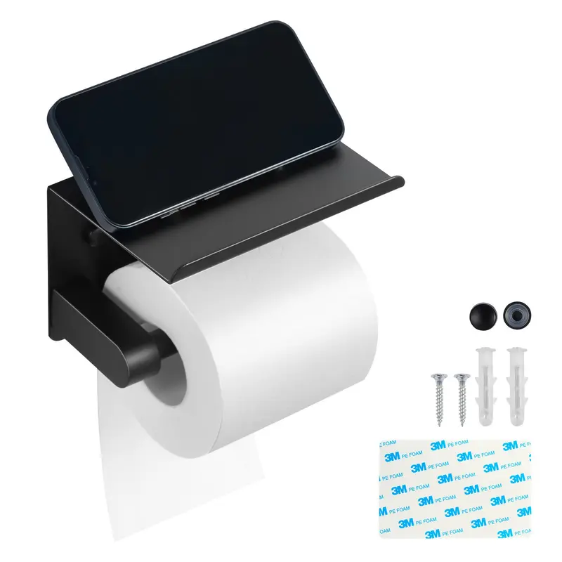 【toolupgrade】VEVOR Durable Stainless Steel Toilet Paper Organizer - Wall-Mounted Bathroom Storage Shelf with Smooth Surface, Anti-Fall Design, Large Diameter Ample Space, Waterproof Finish, Easy Installation for Hands to Prevent Paper & Items Falling