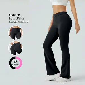 Women's Seamless High Waisted Yoga Flared Pants Hip Lifting Sports Training Pants